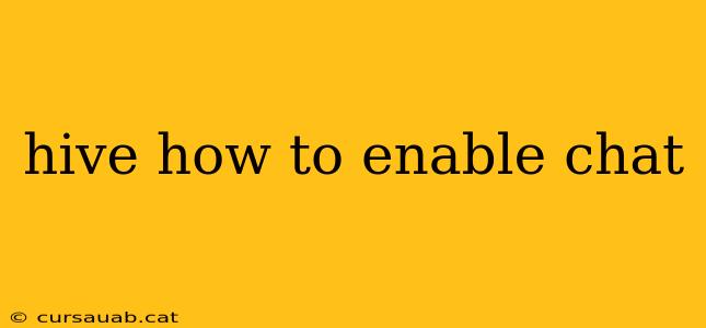 hive how to enable chat