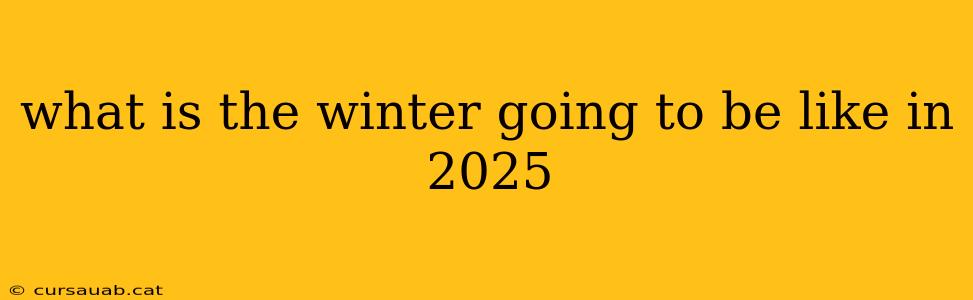 what is the winter going to be like in 2025