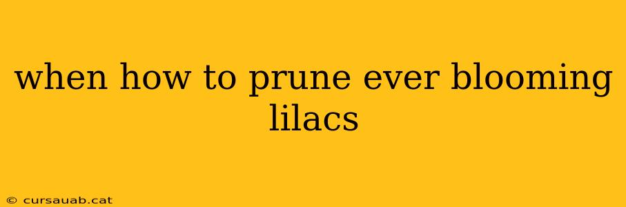 when how to prune ever blooming lilacs