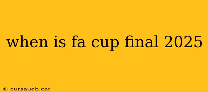 when is fa cup final 2025